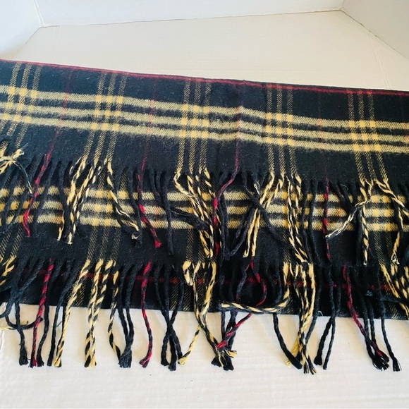 RARE - BURBERRY 100% CASHMERE CHECK LARGE SCARF SHAWL WRAP - Picture 10 of 10